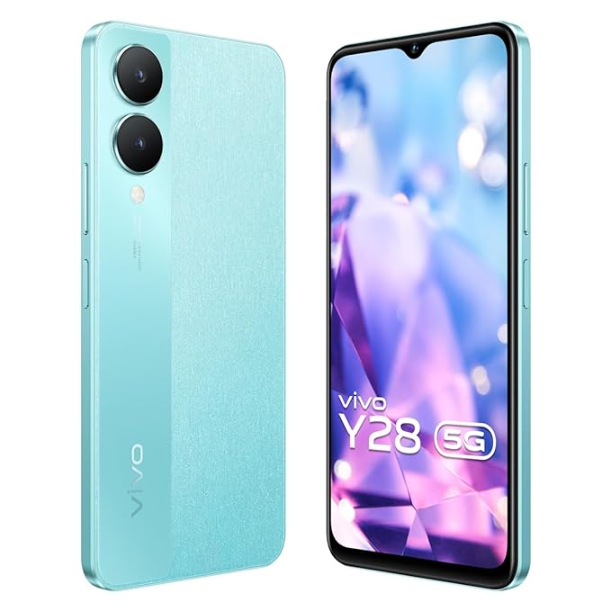 Vivo Y28 5G (Glitter Aqua, 128GB Storage) (4GB RAM)