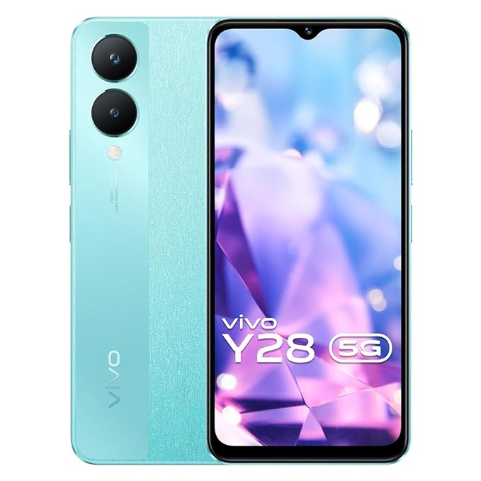 Vivo Y28 5G (Glitter Aqua, 128GB Storage) (4GB RAM)